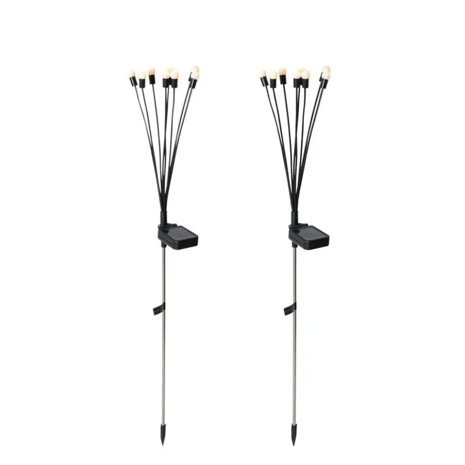 Qazqa solar lamp firefly zwart geïntegreerde led