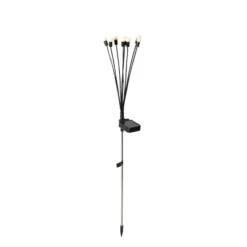 Qazqa solar lamp firefly zwart geïntegreerde led