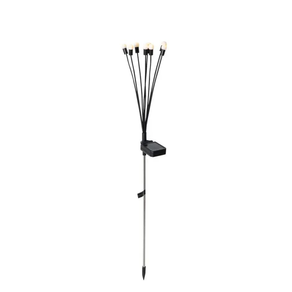 Qazqa solar lamp firefly zwart geïntegreerde led