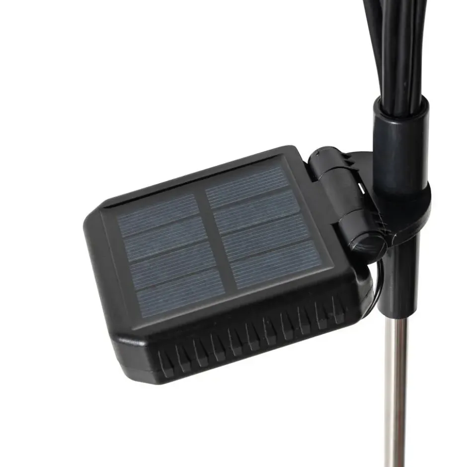 Qazqa solar lamp firefly zwart geïntegreerde led