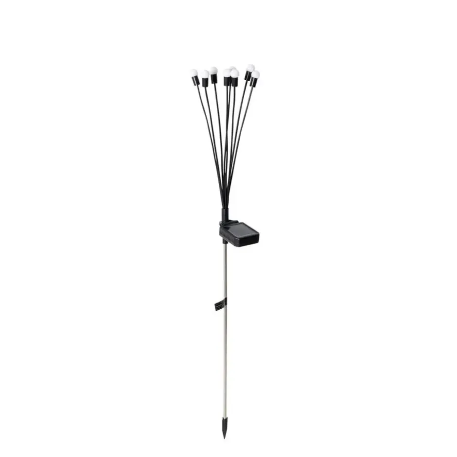 Qazqa solar lamp firefly zwart geïntegreerde led