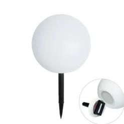 Qazqa solar lamp ludger wit geïntegreerde led