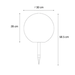 Qazqa solar lamp ludger wit geïntegreerde led