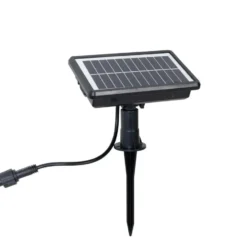Qazqa solar lichtsnoer russell zwart geïntegreerde led