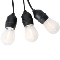 Qazqa solar lichtsnoer russell zwart geïntegreerde led