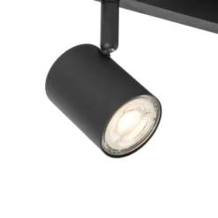 Qazqa spot back up zwart geïntegreerde led