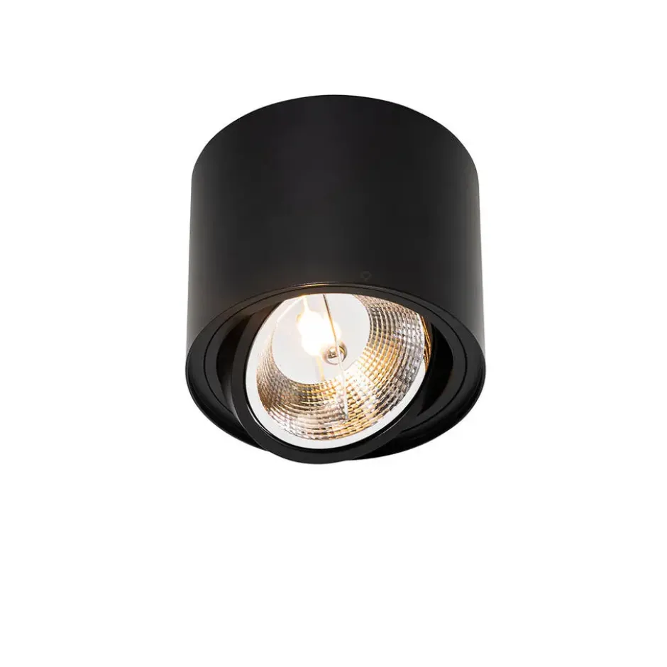 Qazqa spot rondoo up zwart gu10
