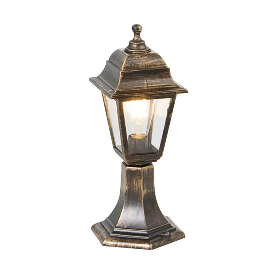 Qazqa staande buitenlamp capital goudkleurig e27