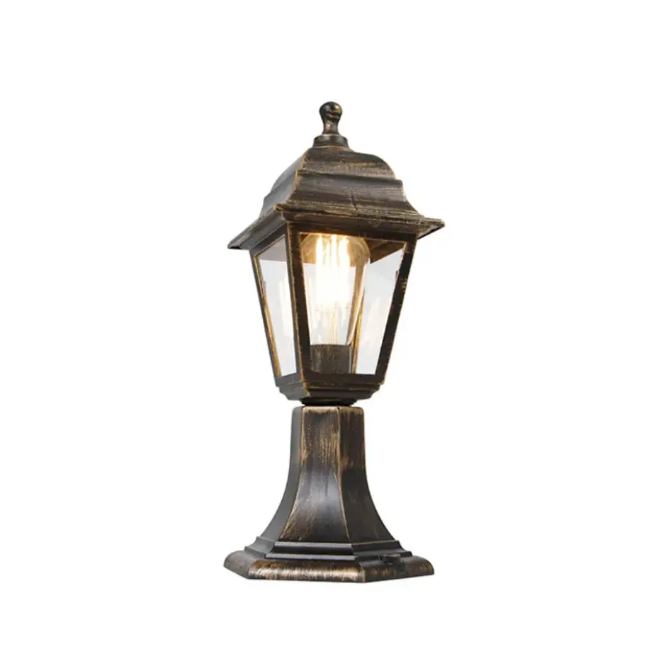 Qazqa staande buitenlamp capital goudkleurig e27