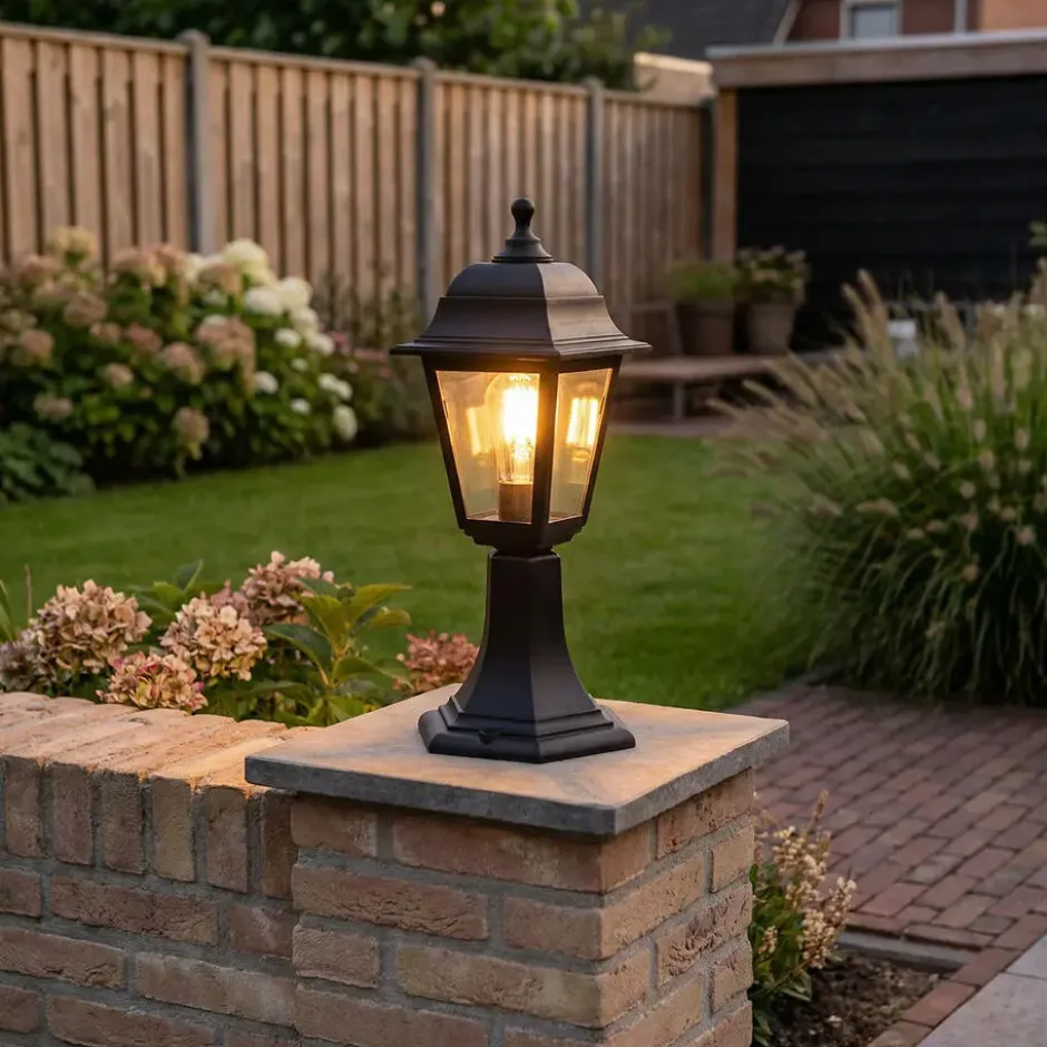 Qazqa staande buitenlamp capital zwart e27