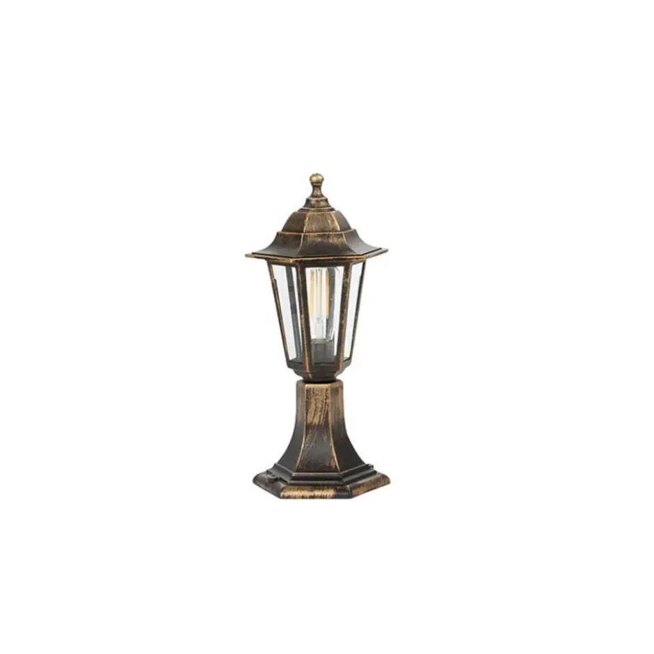 Qazqa staande buitenlamp new haven goudkleurig e27