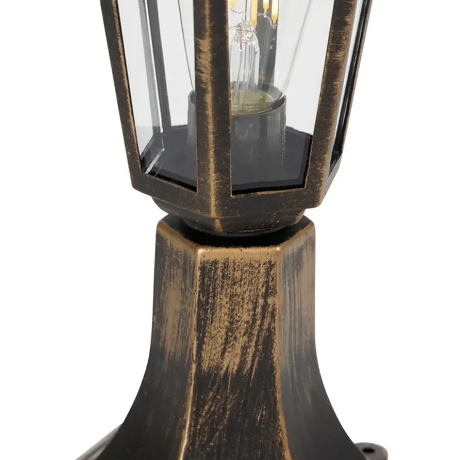 Qazqa staande buitenlamp new haven goudkleurig e27