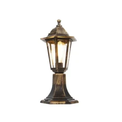 Qazqa staande buitenlamp new haven goudkleurig e27
