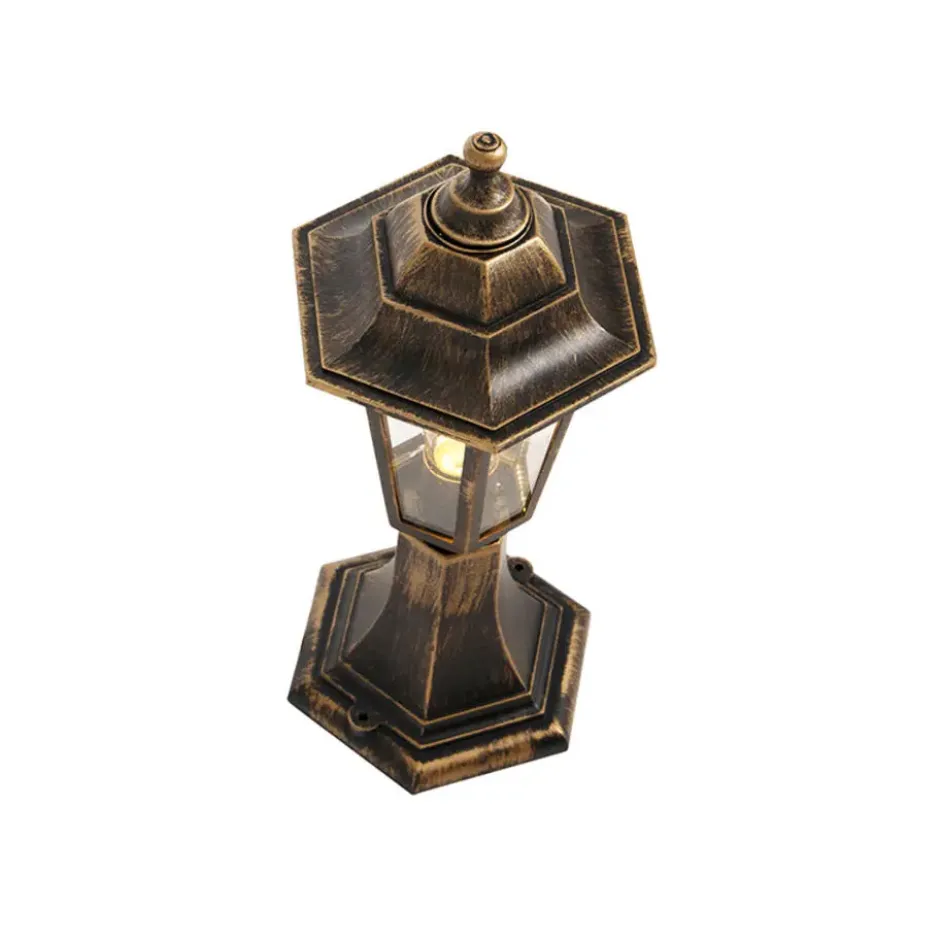 Qazqa staande buitenlamp new haven goudkleurig e27