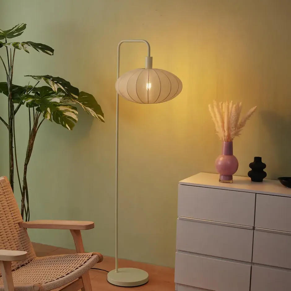 Qazqa staande lamp met kap bida beige e27