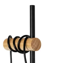 Qazqa staande lamp met kap dami-frame zwart e27