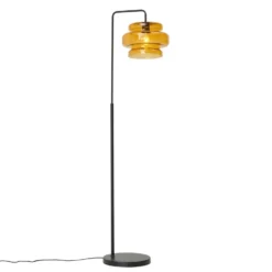 Qazqa staande lamp met kap denise oranje e27