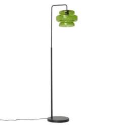 Qazqa staande lamp met kap denise groen e27