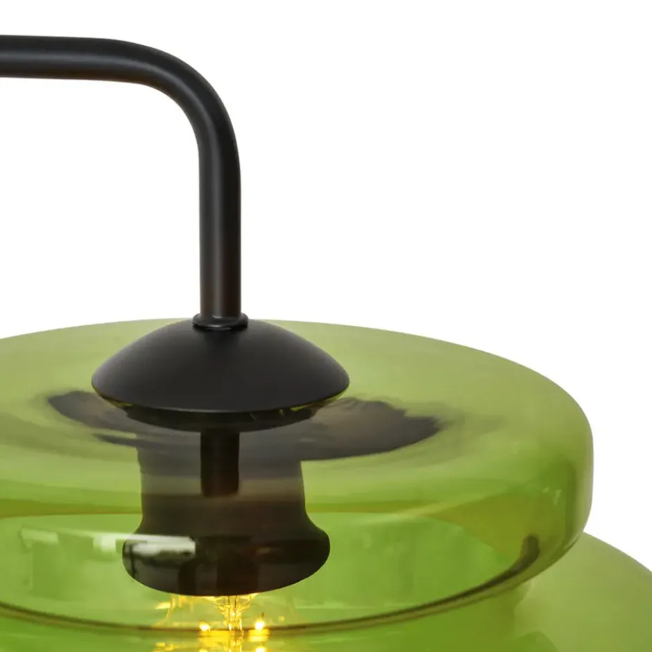 Qazqa staande lamp met kap denise groen e27