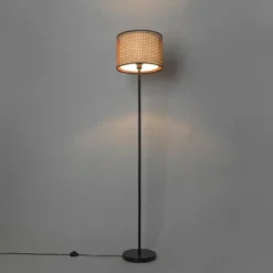 Qazqa staande lamp met kap kata beige e27
