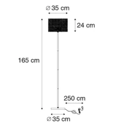 Qazqa staande lamp met kap kata beige e27