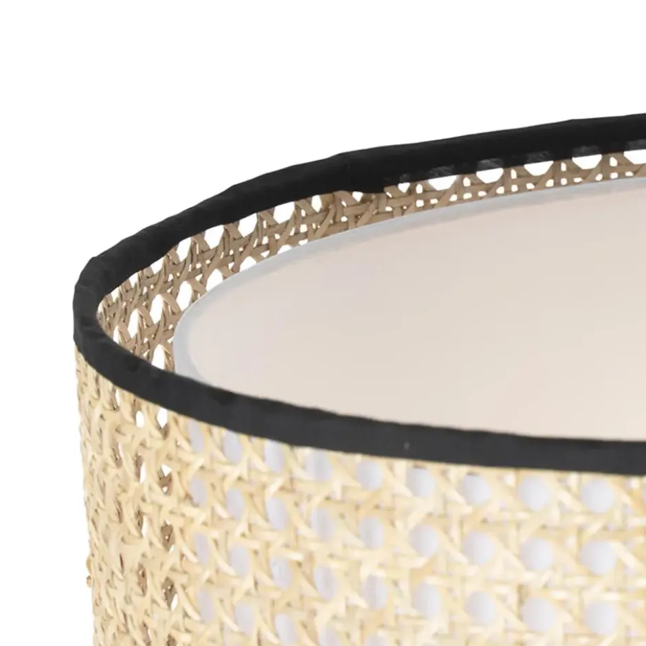 Qazqa staande lamp met kap kata beige e27