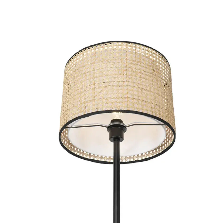 Qazqa staande lamp met kap kata beige e27