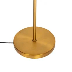 Qazqa staande lamp met kap ladas bronskleurig e27