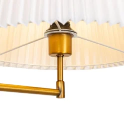 Qazqa staande lamp met kap ladas bronskleurig e27