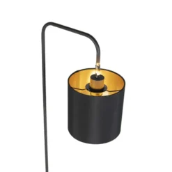 Qazqa staande lamp met kap lofty zwart e27