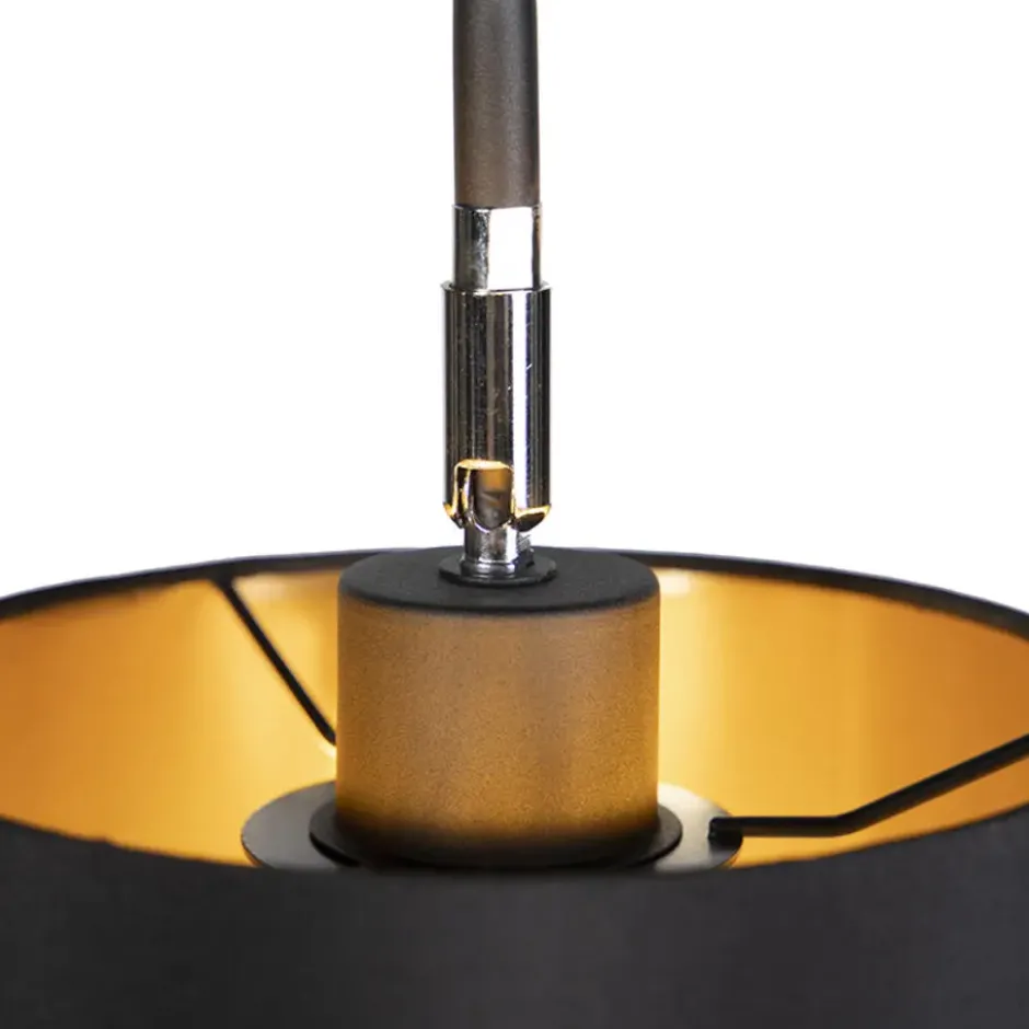 Qazqa staande lamp met kap lofty zwart e27