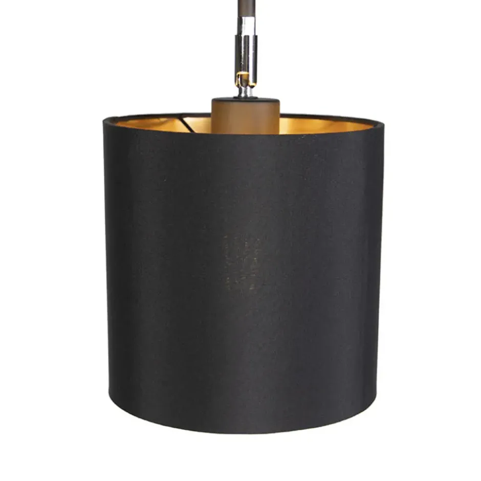 Qazqa staande lamp met kap lofty zwart e27