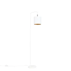Qazqa staande lamp met kap lofty wit e27