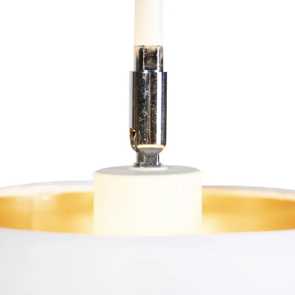 Qazqa staande lamp met kap lofty wit e27