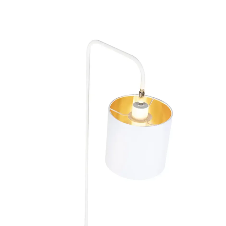 Qazqa staande lamp met kap lofty wit e27