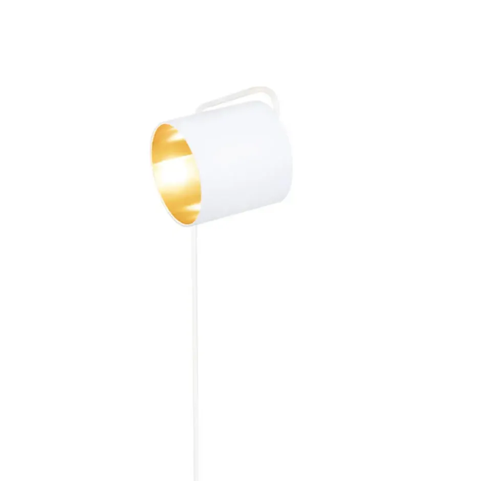 Qazqa staande lamp met kap lofty wit e27