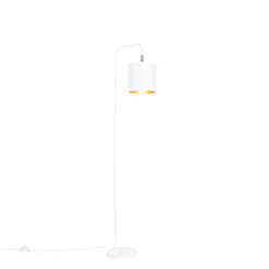 Qazqa staande lamp met kap lofty wit e27