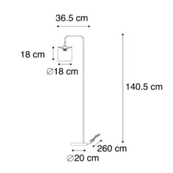 Qazqa staande lamp met kap lofty wit e27