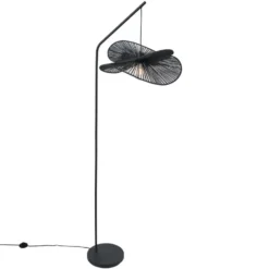 Qazqa staande lamp met kap nest zwart e27