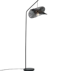 Qazqa staande lamp met kap nest zwart e27