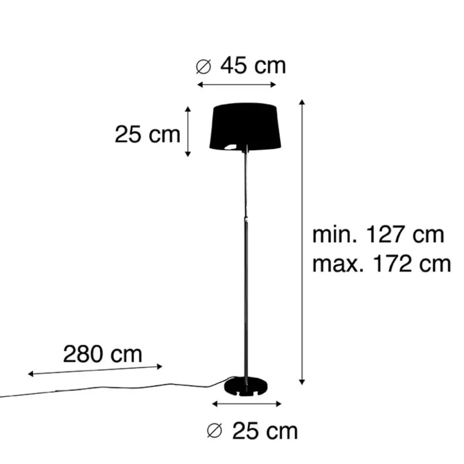 Qazqa staande lamp met kap parte fl taupe e27