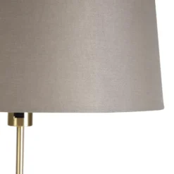 Qazqa staande lamp met kap parte fl taupe e27
