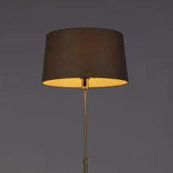 Qazqa staande lamp met kap parte fl taupe e27