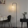 Qazqa staande lamp met kap pluni beige e27