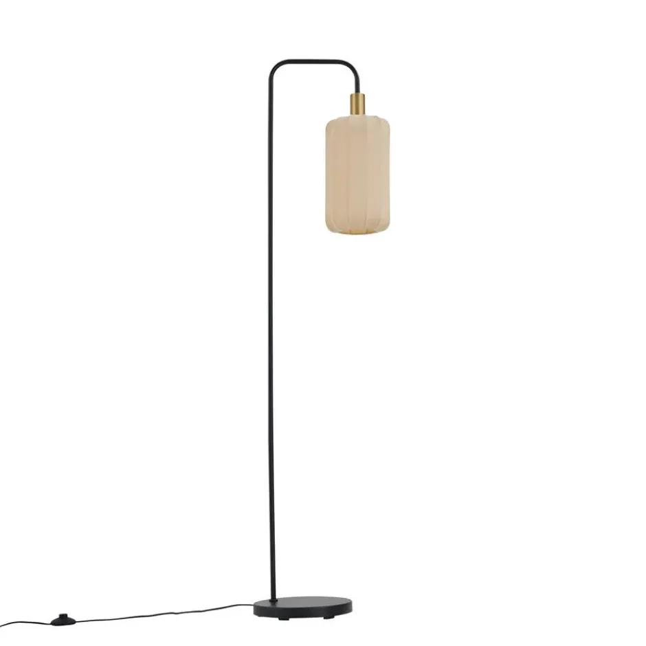 Qazqa staande lamp met kap pluni beige e27