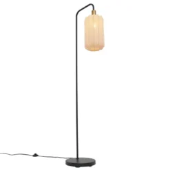 Qazqa staande lamp met kap pluni beige e27