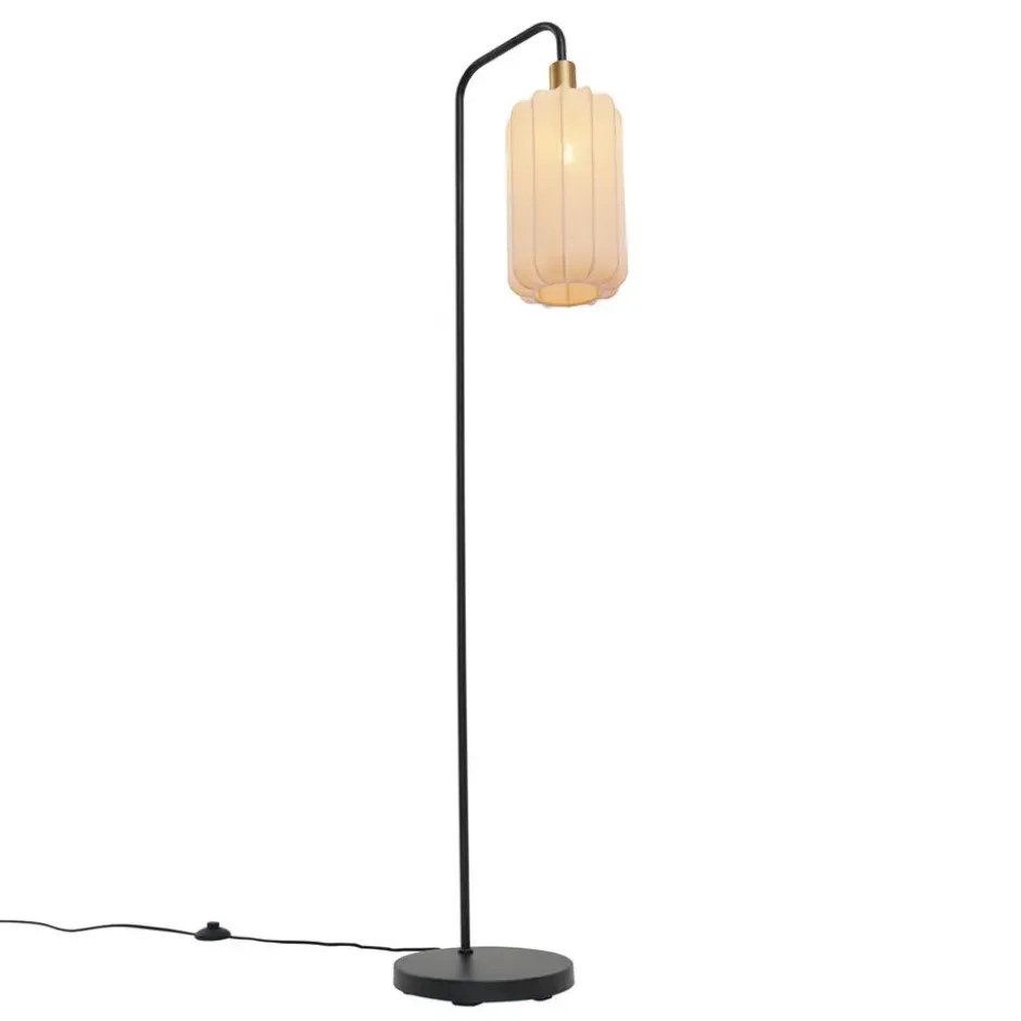 Qazqa staande lamp met kap pluni beige e27