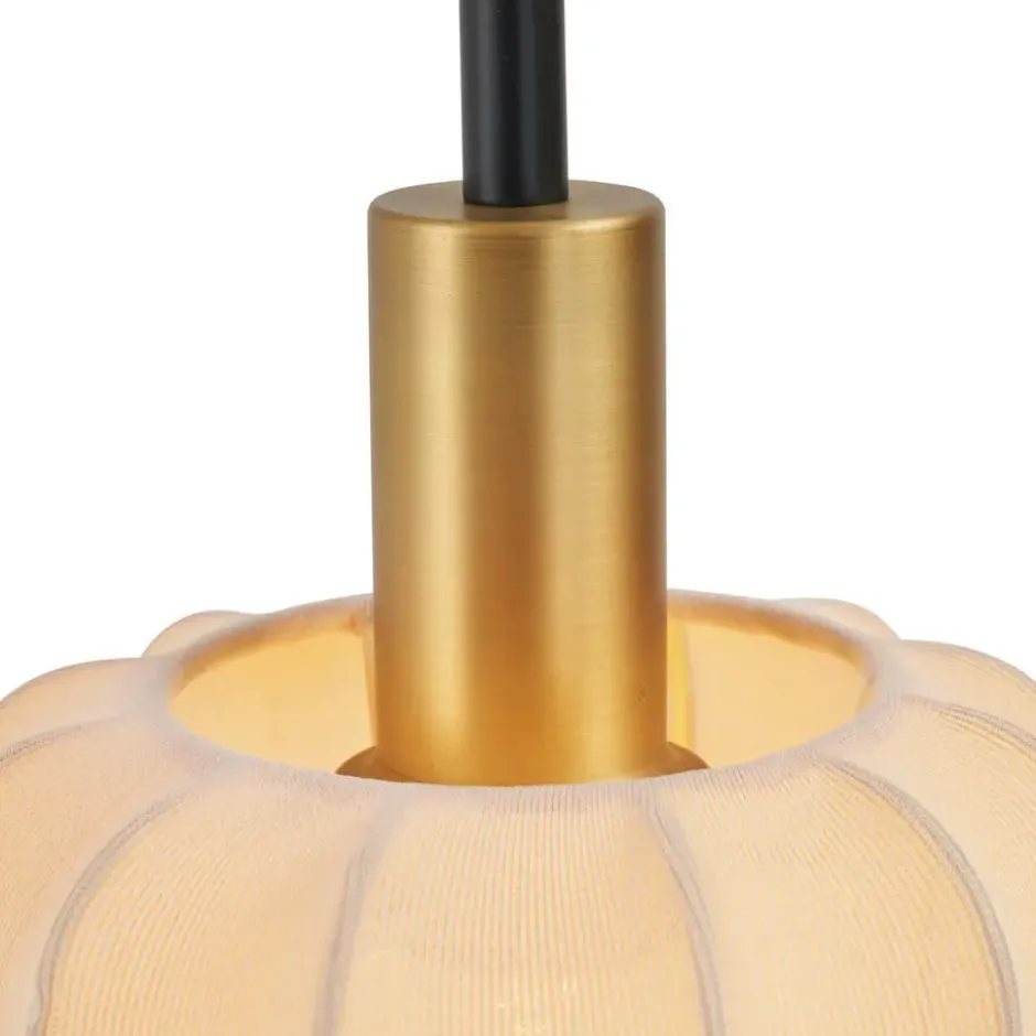 Qazqa staande lamp met kap pluni beige e27