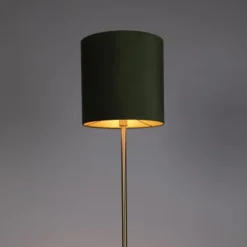 Qazqa staande lamp met kap simplo groen e27