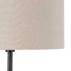 Qazqa staande lamp met kap simplo stof zwart e27
